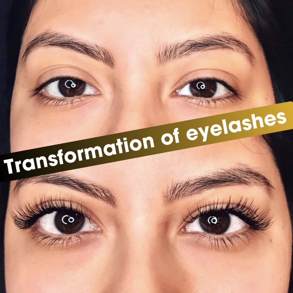 Transformation of natural eyelashes thanks to applying the right curl