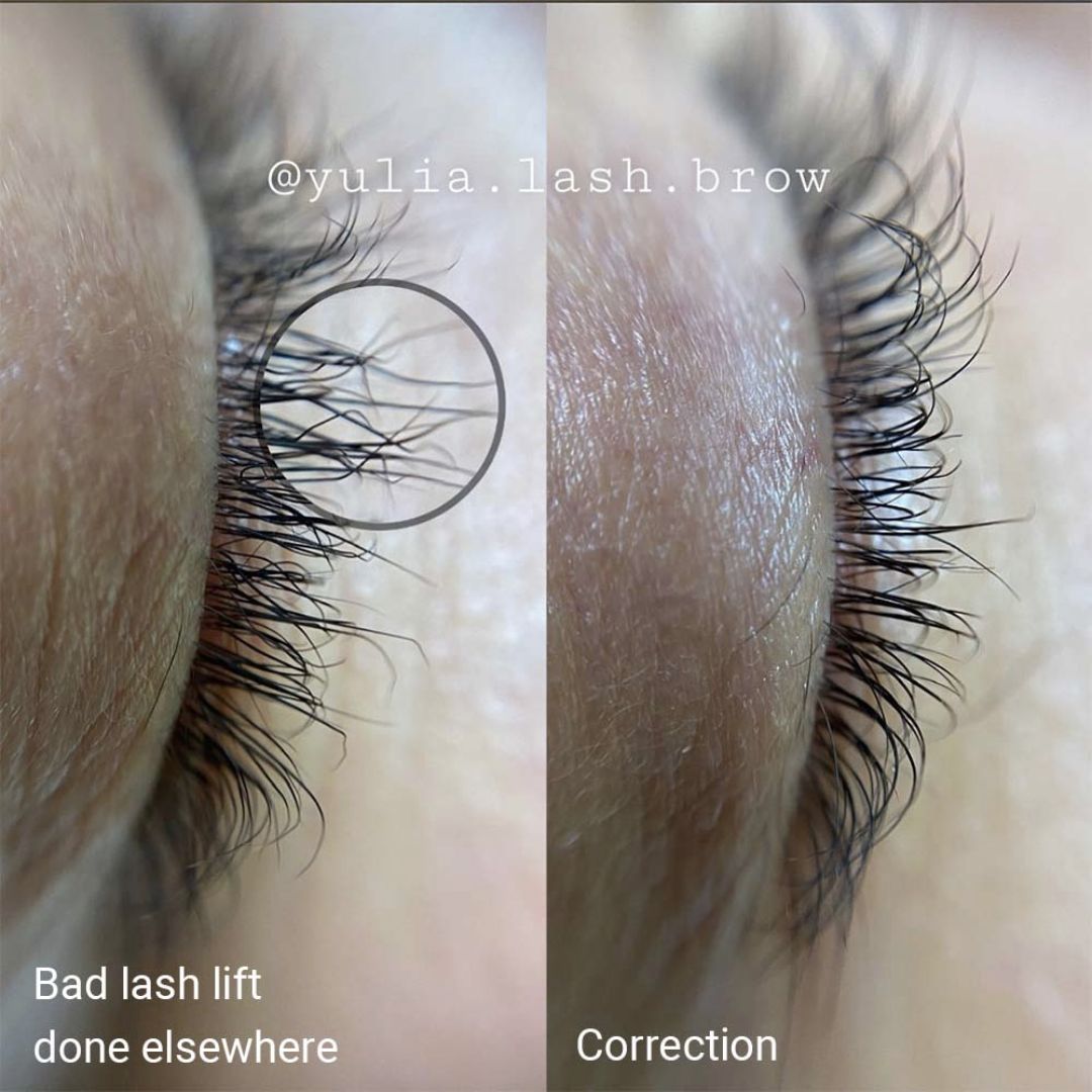 Natural lashes are damaged due to over lift