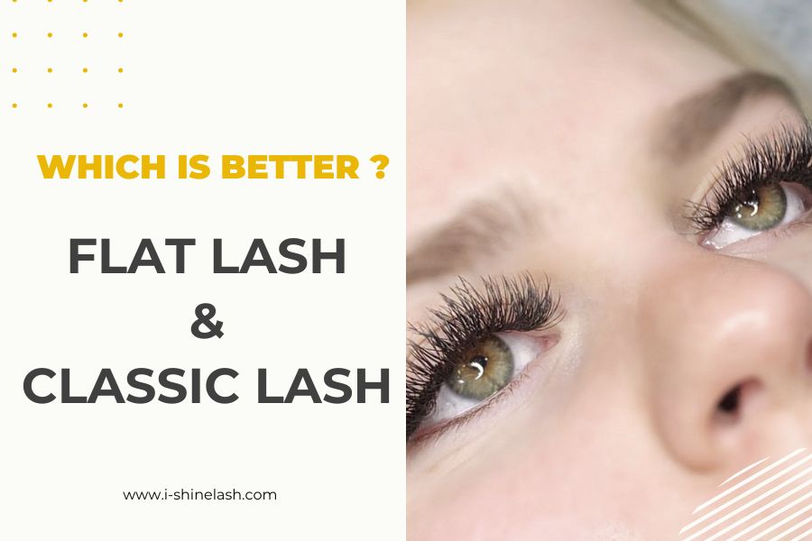 Flat lashes on the client's natural lashes